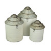 Vintage Farmhouse Tin Silo Canister Set of 3 Main image