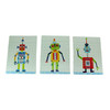 Set of 3 Bright Colorful Robot Art Prints Main image