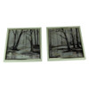 Set of 2 Winter Forest Framed Nature Art Prints 13 Inches Square Main image