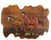Running Horses Hand Crafted Intarsia Wood Art Wall Hanging 26 X 18 X 2.5 Inches Main image
