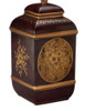 12 1/2 Inch Tall Brown Ceramic Floral Jar With Lid Additional image