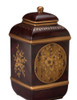 12 1/2 Inch Tall Brown Ceramic Floral Jar With Lid Additional image
