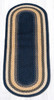 Earth Rugs C-79 Lt. Blue / Dark Blue / Mustard Oval Braided Rug 2 Feet X 6 Feet Main image
