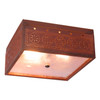 Irvin's Country Tinware Square Ceiling Light with Chisel in Rustic Tin Main image