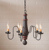 Medium Norfolk Chandelier in Hartford Black with Red Stripe Additional image