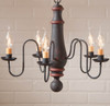 Medium Norfolk Chandelier in Hartford Black with Red Stripe Additional image