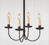 Irvin's Country Tinware 4-Arm Grandview Chandelier with Ecru Sleeves Additional image