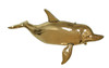 Polished Copper Hanging 3D Dolphin Sculpture 40 Inch Main image