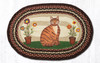 Earth Rugs OP-344 Folk Art Cat Oval Patch 20" x 30" Main image