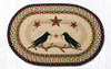 Earth Rugs OP-19 Crow & Barn Stars Oval Patch 20" x 30" Main image