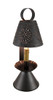 Smokey Black Finish Colonial Style Punched Tin Accent Lamp Main image