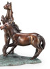 Prairie Dance Frolicking Horse Trio Brass Statue Additional image