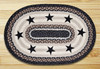 Earth Rugs OP-313 Black Stars Oval Patch 4 Feet x 6 Feet Main image