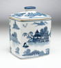 AA Importing 59756 7.5 Inch Blue & White Rectangular Jar Main image