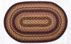 Earth Rugs C-371 Black Cherry / Chocolate / Cream Oval Braided Rug 20" x 30" Main image