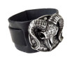 Alchemy Gothic Gears of Aiwass Pagan Goat Skull Leather Bracelet Main image