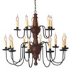 Harrison Two Tier Chandelier in Plantation Red Main image