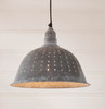Metal Colander Pendant Light in Weathered Zinc 12 Inches Diameter Additional image