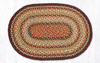 Earth Rugs C-319 Burgundy / Mustard / Ivory Oval Braided Rug 20" x 30" Main image