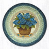Earth Rugs RP-362 Blue Hydrangea Round Patch 27" x 27" Main image