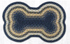 Earth Rugs DB-79 Lt. Blue / Dk. Blue / Mustard Large Dog Bone 18" x 28" Main image