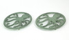 Distressed Coastal Cast Iron Octopus Sea Foam Green Trivet Set of 2 Additional image