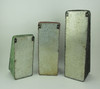 Distressed Red Green and Grey Vertical Wall Mounted Planters Set of 3 Additional image