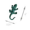 Distressed Green Metal Lizard Wall Hooks Set of 6 Additional image