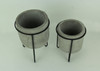 Modern Cement Planters in Black Metal Stands Set of 2 Additional image