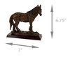 Brown Feathered Foot Standing Horse Statue On Wood Base Additional image