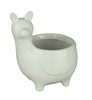 White Ceramic Standing Llama Planter Statue Main image