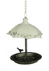 Distressed White Metal Art Umbrella Hanging Bird Feeder Main image