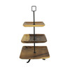 Polished Wood 3 Tier Square Shaped Serving Tray Additional image