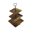 Polished Wood 3 Tier Square Shaped Serving Tray Additional image