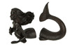 Rust Brown Resin Swimming Mermaid Top and Tail Half Decorative Bookend Set Main image