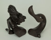 Rust Brown Resin Swimming Mermaid Top and Tail Half Decorative Bookend Set Additional image