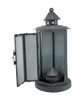 Shabby Beach Pier 2 Piece Grey Metal LED Candle Lantern Set Additional image