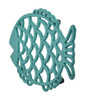 2 Piece Turquoise Cast Iron Filigree Fish Decorative Trivet Set Additional image