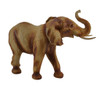 Faux Carved Wood Look Trunk Up Walking Elephant Statue Additional image