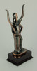 Contemporary Polished Bronze Finish Dancing Couple Statue Additional image