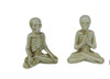 Ceramic Zen Yoga Meditating Skeleton Figurines Set of 2 Main image
