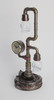 Steampunk Pipework Clock Stand Cordless LED Skull Bulb Copper Accent Desk Light Additional image