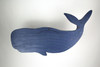 30 Inch Distressed Blue Carved Wood Whale Wall Hanging Decorative Display Art Additional image