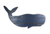 30 Inch Distressed Blue Carved Wood Whale Wall Hanging Decorative Display Art Main image