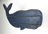 30 Inch Distressed Blue Carved Wood Whale Wall Hanging Decorative Display Art Additional image