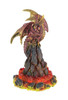 Metallic Copper and Gold Dragon Atop Glowing Volcano LED Lighted Statue Main image
