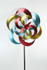 Colorful Metal Crescent Flower Wind Spinner Garden Stake 60 Inch Additional image