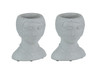 Set of 2 Roaring 20's Flapper Lady Gray Concrete Head Mini Planter 6 Inches Tall Additional image