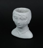 Set of 2 Roaring 20's Flapper Lady Gray Concrete Head Mini Planter 6 Inches Tall Main image