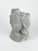 Whitewashed Gray Concrete Flower Girl Wall Mount Head Planter 9.25 Inches High Additional image